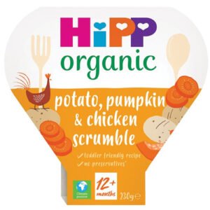 HIPP ORGANIC POTATO PUMPKIN CHICKEN SCRUMBLE TODDLER TRAY MEAL 1-3 YEARS PMP £2.10 230G