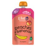 ELLA'S KITCHEN ORGANIC PEACHES AND BANANAS BABY POUCH 4+ MONTHS 120G