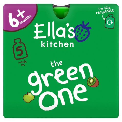 ELLA'S KITCHEN ORGANIC THE GREEN ONE SQUISHED SMOOTHIE FRUITS 5PK 90G