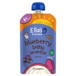 ELLA'S KITCHEN ORGANIC BLUEBERRY AND PEAR BABY BREKKIE POUCH 6+ MONTHS 100G