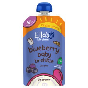 ELLA'S KITCHEN ORGANIC BLUEBERRY AND PEAR BABY BREKKIE POUCH 6+ MONTHS 100G