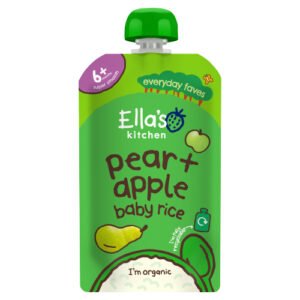 ELLA'S KITCHEN ORGANIC PEAR AND APPLE BABY RICE BABY POUCH 4+ MONTHS 120G