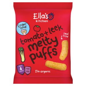 ELLA'S KITCHEN ORGANIC TOMATO AND LEEK MELTY PUFFS BABY SNACK 6+ MONTHS 20G