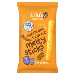 ELLA'S KITCHEN ORGANIC SWEETCORN AND CARROT MELTY STICKS BABY SNACK 7+ MONTHS 16G