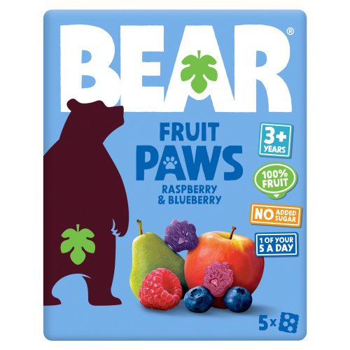 BEAR LITTLE PAWS RASPBERRY & BLUEBERRY 5PK 20G