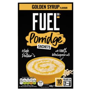 FUEL10K GOLDEN SYRUP PROTEIN PORRIDGE OAT CEREAL SACHETS 360G/NFEU/