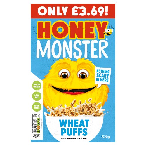 HONEY MONSTER WHEAT PUFFS PMP £3.69 520G