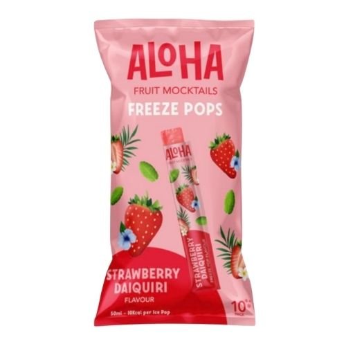 ALOHA MOCKTAIL STRAWBERRY DAIQUIRI FREEZE POPS 10PK 50ML