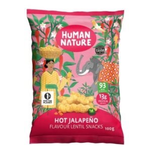 HUMAN NATURE HOT JALAPEÑO AND LIME FLAVOUR LENTIL STICKS 10X 100G