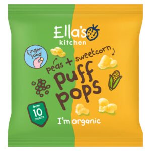 ELLA'S KITCHEN ORGANIC PUFF POPS - PEAS & SWEETCORN 10M+ 4PK 9G