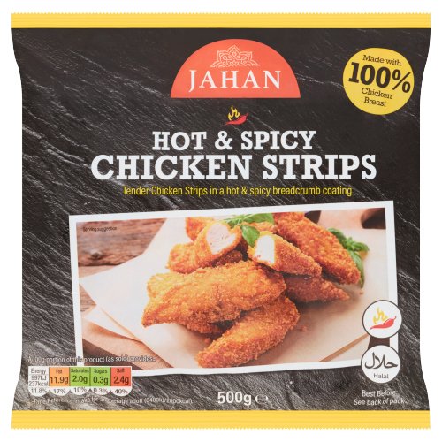 JAHAN HOT N SPICY CHICKEN STRIPS 500G