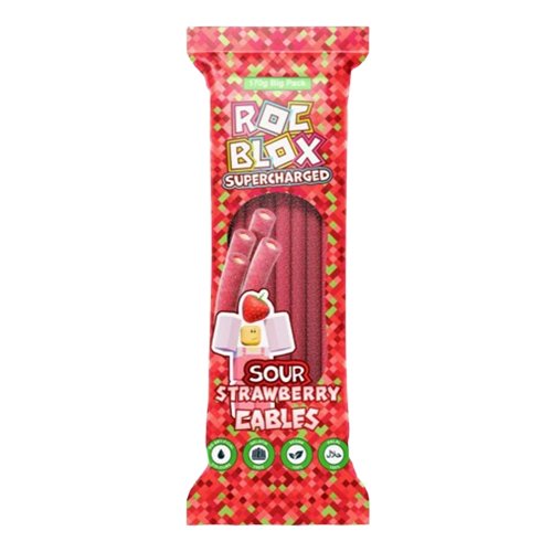 ROCBLOX SUPERCHARGED SOUR STRAWBERRY CABLES 170G