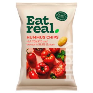 EAT REAL TOMATO & BASIL HUMMUS CHIPS SHARING 110G
