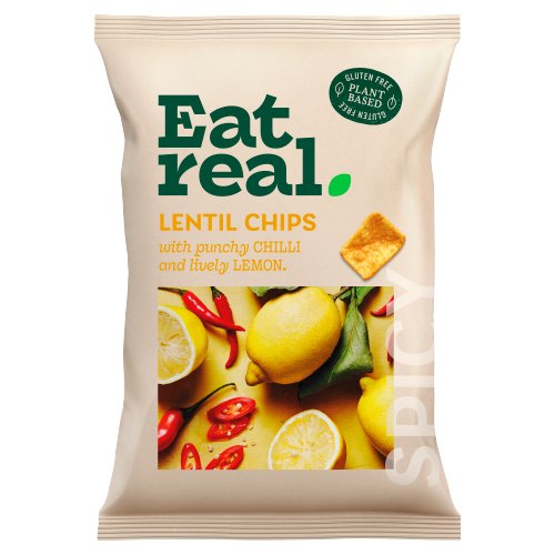 EAT REAL LENTIL CHIPS WITH PUNCHY CHILLI AND LIVELY LEMON 95G