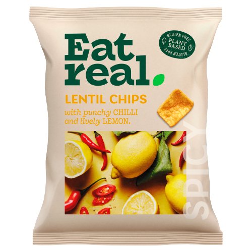 EAT REAL GRAB BAG CHILLI & LEMON LENTIL CHIPS 40G