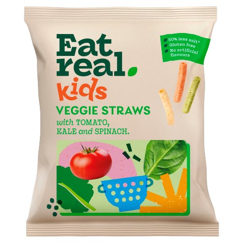 EAT REAL KIDS VEGGIE STRAWS WITH TOMATO, KALE AND SPINACH 20G