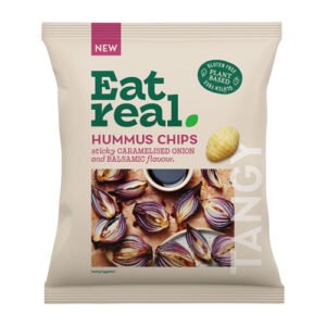 EAT REAL CARAMELISED ONION & BALSAMIC VINEGAR HUMMUS CHIPS 45G
