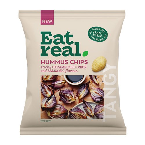 EAT REAL CARAMELISED ONION & BALSAMIC VINEGAR HUMMUS CHIPS 45G