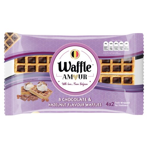 WAFFLE AMOUR CHOCOLATE & HAZELNUT WAFFLES 272G
