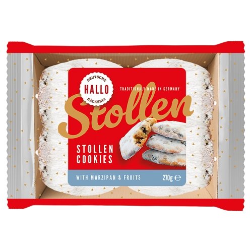 HALLO DEUTSCHE MARZIPAN STOLLEN COOKIES 270G-XMAS