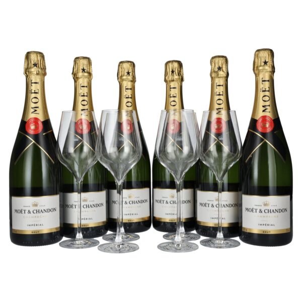 Moët & Chandon Champagne IMPÉRIAL Brut 12.5% vol. 6x0.75l in gift box with 6 glasses