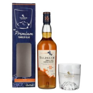 Talisker 10 Years Old Single Malt Scotch Whisky 45,8% Vol. 0,7l in gift box with tumbler glass