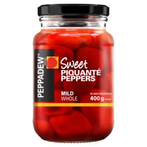 PEPPADEW MILD WHOLE PIQ PEPPERS 400G