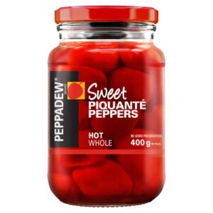 PEPPADEW HOT WHOLE PIQ PEPPERS 400G