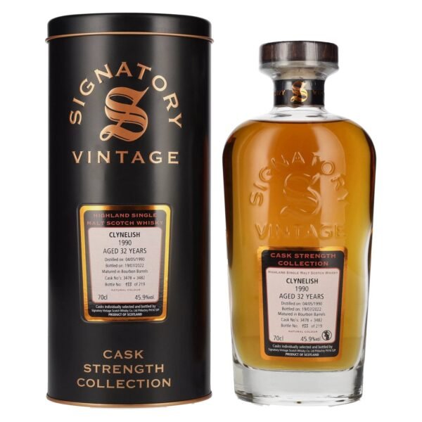 Signatory Vintage Clynelish 32 Years Old Cask Strength 1990 45,9% Vol. 0,7l in Tinbox