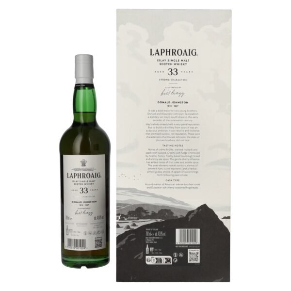 Laphroaig 33 Years Old Strong Characters DONALD JOHNSTON Islay Single Malt 43,8% Vol. 0,7l in gift box