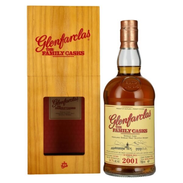 Glenfarclas THE FAMILY CASKS Single Cask SUMMER 2024 Refill Hogshead #3762 2001 54,7% Vol. 0,7l in wooden box
