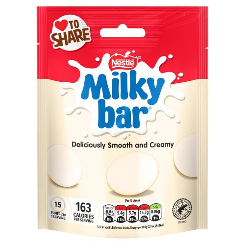 MILKYBAR WHITE CHOCOLATE GIANT BUTTONS SHARING BAG 94G