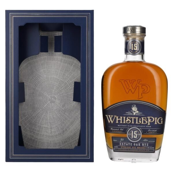 WhistlePig Whiskey 15 Years Old ESTATE OAK RYE Whiskey 46% Vol. 0,7l in gift box