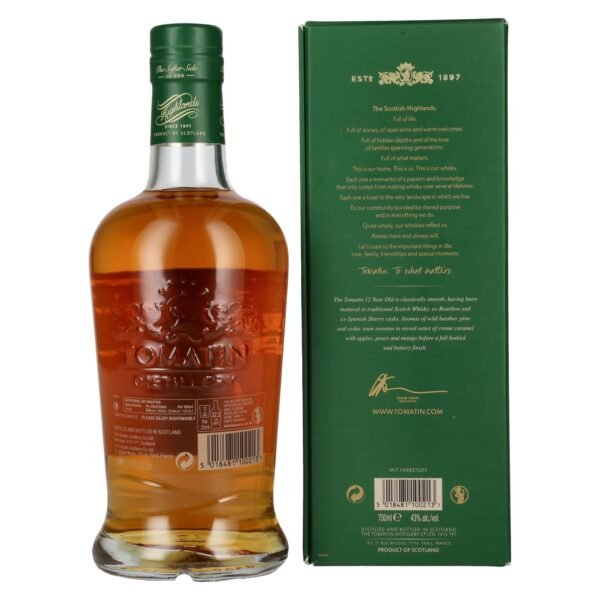 Tomatin 12 Years Old BOURBON & SHERRY CASKS 43% Vol. 0,7l in gift box