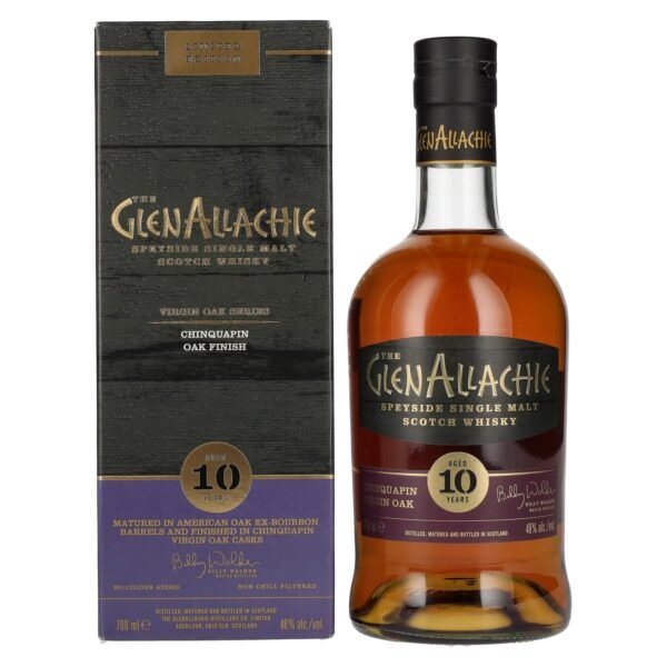 The GlenAllachie 10 Years Old CHINQUAPIN VIRGIN OAK FINISH 48% Vol. 0,7l in gift box