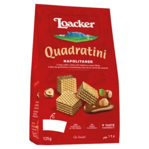 LOACKER QUADRATINI NAPOLITANER BITE SIZE WAFER COOKIES 125G
