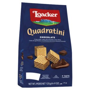 LOACKER QUADRATINI CHOCOLATE BITE SIZE WAFER COOKIES 125G