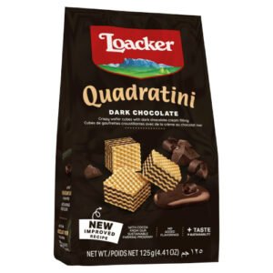 LOACKER QUADRATINI DARK CHOCOLATE BITE SIZE WAFER COOKIES 125G