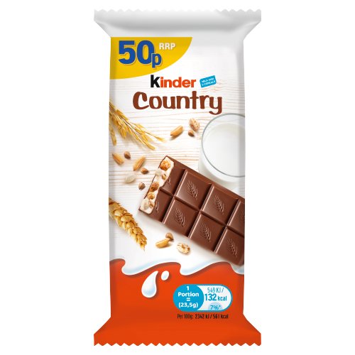KINDER COUNTRY MILK AND 5 CEREALS PMP 50P 23.5G
