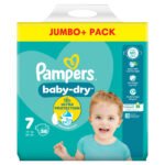 PAMPERS BABY DRY NAPPIES SIZE 7 JUMBO 58PK