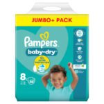PAMPERS BABY DRY NAPPIES SIZE 8 JUMBO 52PK