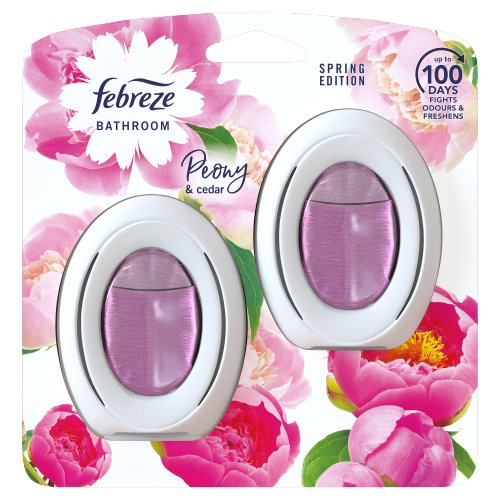 FEBREZE BATHROOM AIR FRESHENER LIQUID MEMBRANE PEONY & CEDAR TWIN 15ML