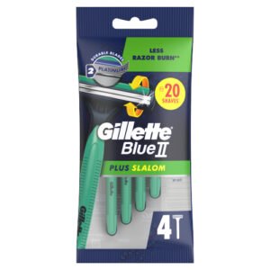 GILLETTE BLUE II PLUS SLALOM DISPOSABLE RAZOR 120X4PK