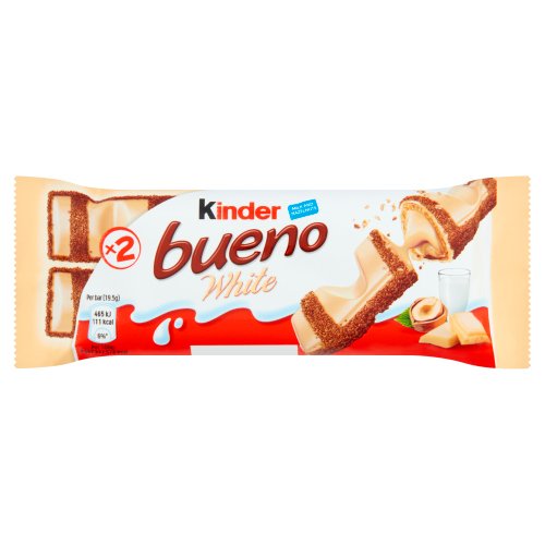 KINDER BUENO WHITE MILK AND HAZELNUTS 39G