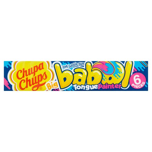 CHUPA CHUPS BIG BABOL BLUE RASPBERRY FLAVOUR SOFT BUBBLE GUM 6 PIECES 27.6G