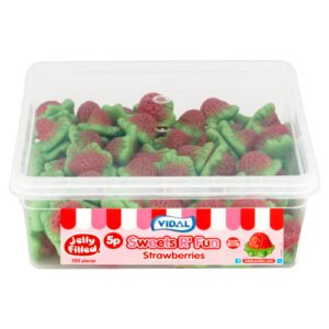 VIDAL SWEET TUBS JELLY FILLED STRAWBERRIES 7.5G