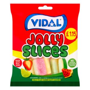 VIDAL JOLLY SLICES STRAWBERRY, LIME & WATERMELON CANDY PMP ÂŁ1.15 140G