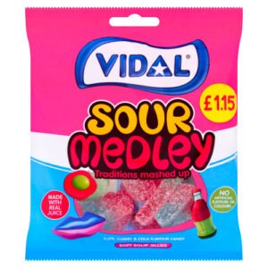 VIDAL SOUR MEDLEY TUTTI, CHERRY & COLA CANDY PMP £1.15 140G