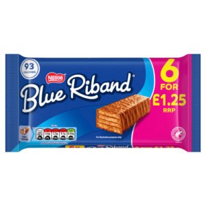 BLUE RIBAND WAFER BISCUIT BAR 6PK PMP £1.25 108G