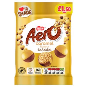 AERO BUBBLES CARAMEL CHOCOLATE SHARING BAG PMP £1.50 80G